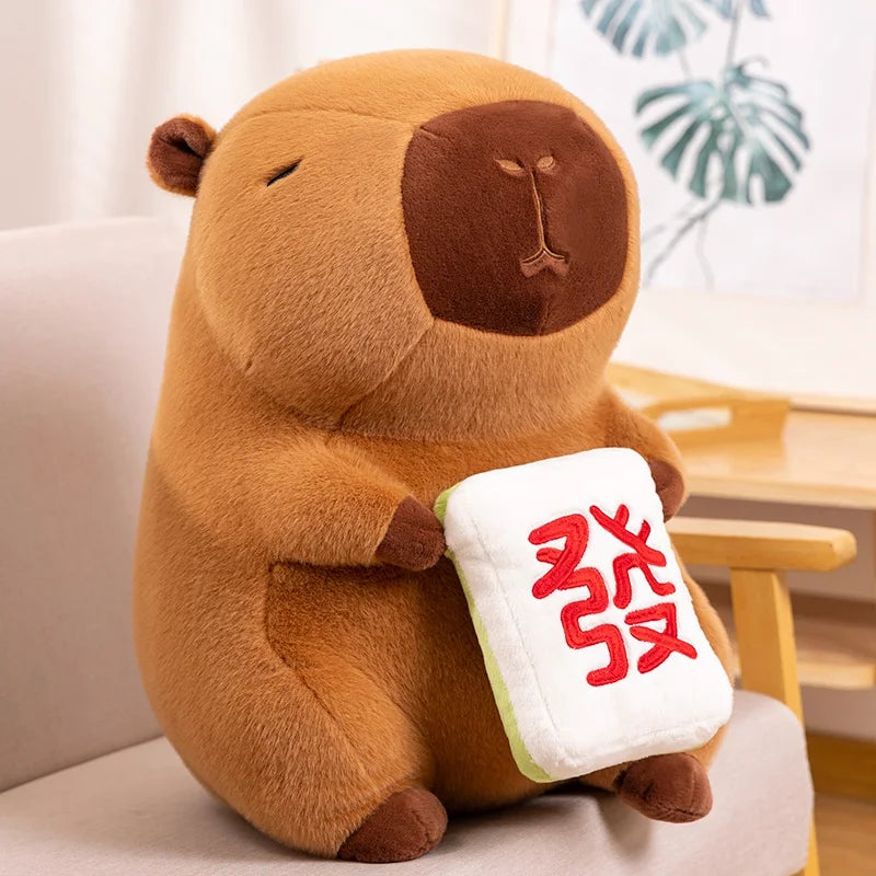 Mahjong Capybara Plush - Cute Cuddly Throw Pillow | Stuffed Animals & Plushies | Adorbs Plushies