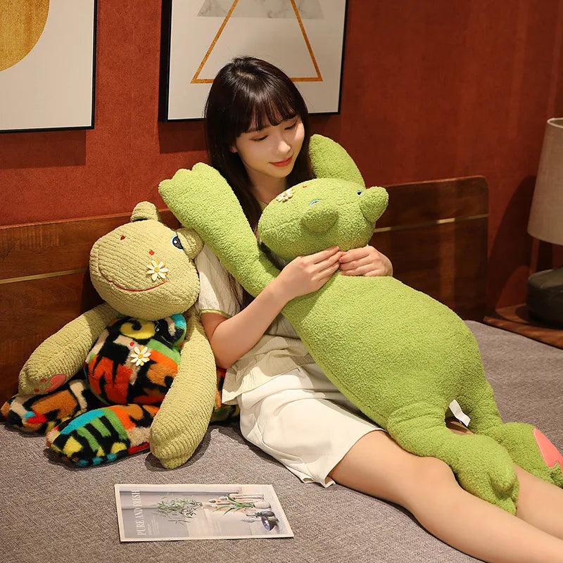 Long Arms Frog Plush Toy - School Nap Green Pillow | Stuffed Animals & Plushies | Adorbs Plushies