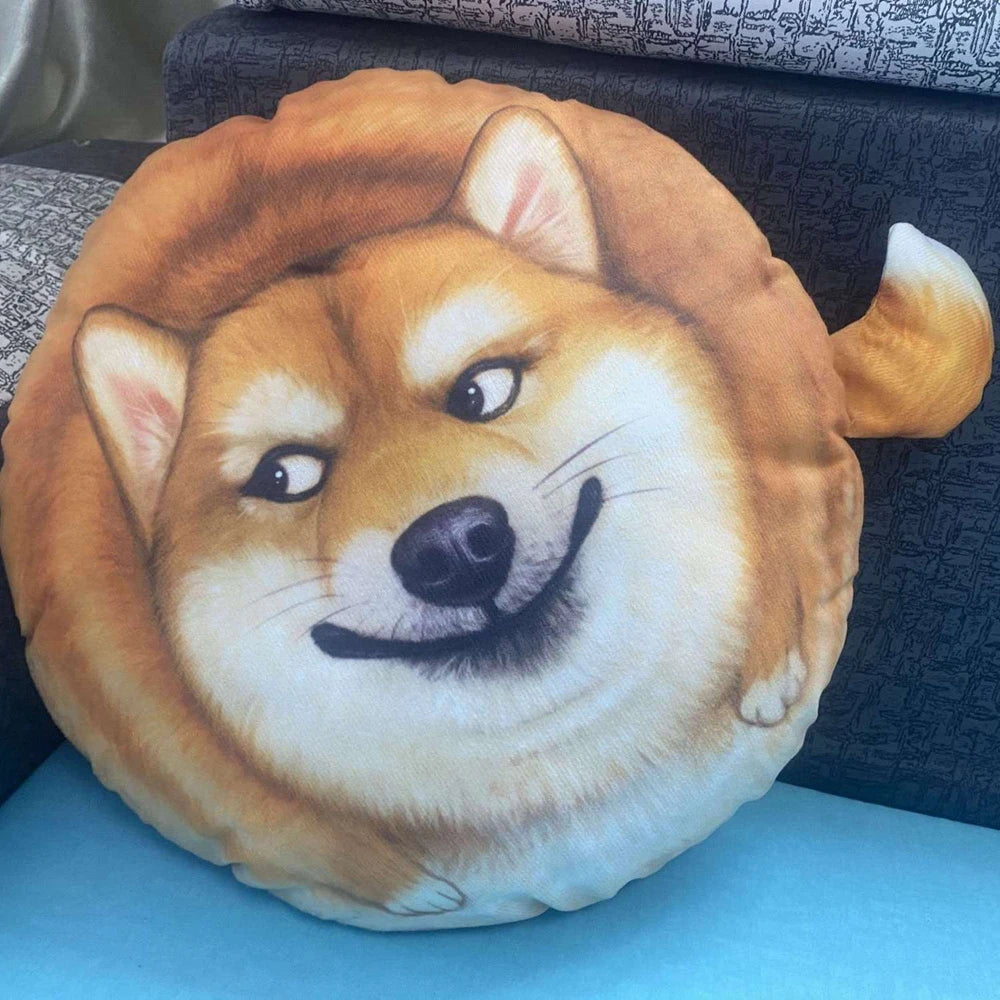 Shiba Inu Cushion Toy | Round Seat Sofa & Throw Pillow | Adorbs Plushies