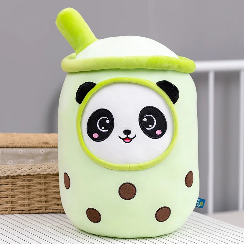 Boba Milk Tea Cartoon Plushie - Cute Strawberry Pillow