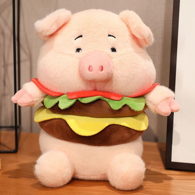 Hamburger Capybara & Food Plushie - Unique Cushion Toy