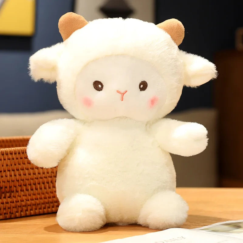 Fluffy Elephant & Lamb Plushies - Soft Baby Appease Doll