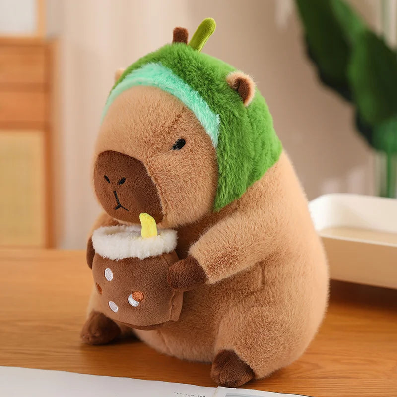 Cute Capybara Graduate Plushie with Bubble Tea | Adorbs Plushies