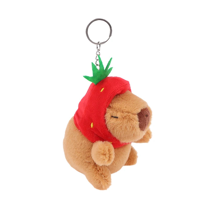 Strawberry head Capybara Stuffed Animal Keychain | Adorbs Plushies