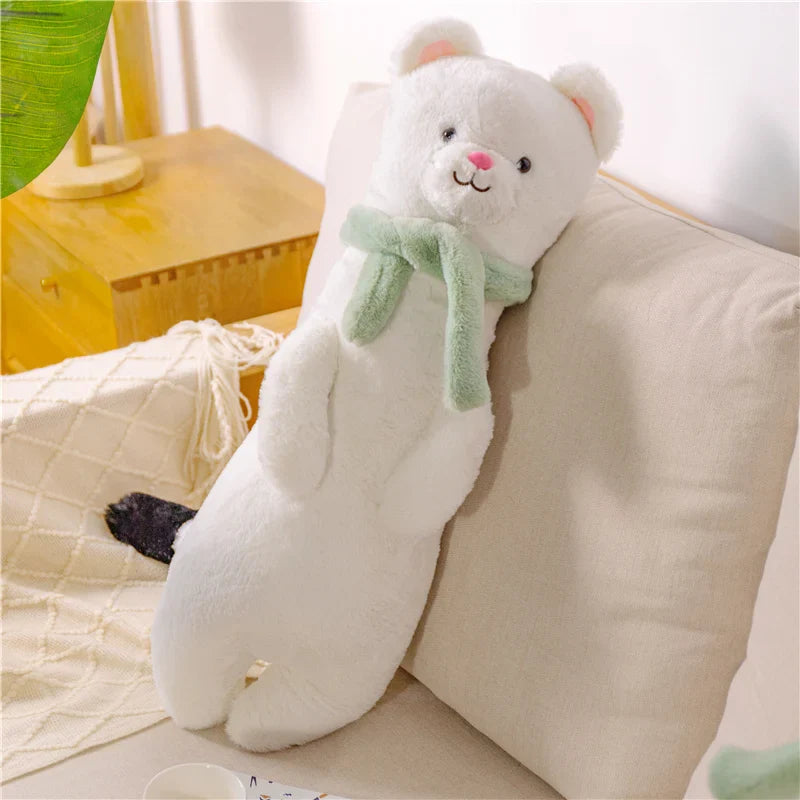 White Cat with Alpaca Face Plush - Kawaii Nap Pillow