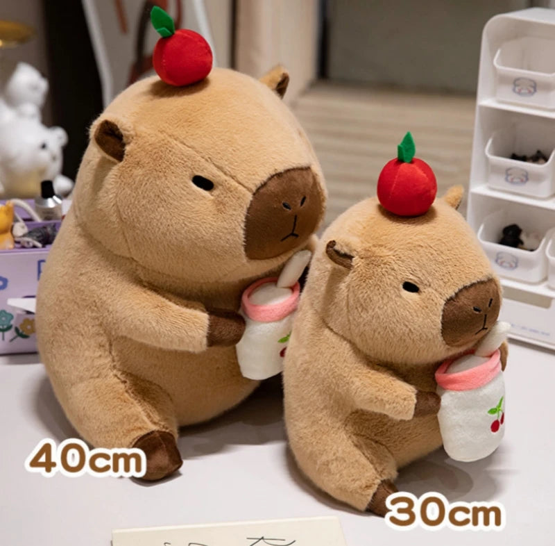 Cute Capybara Graduate Plushie with Bubble Tea | Adorbs Plushies