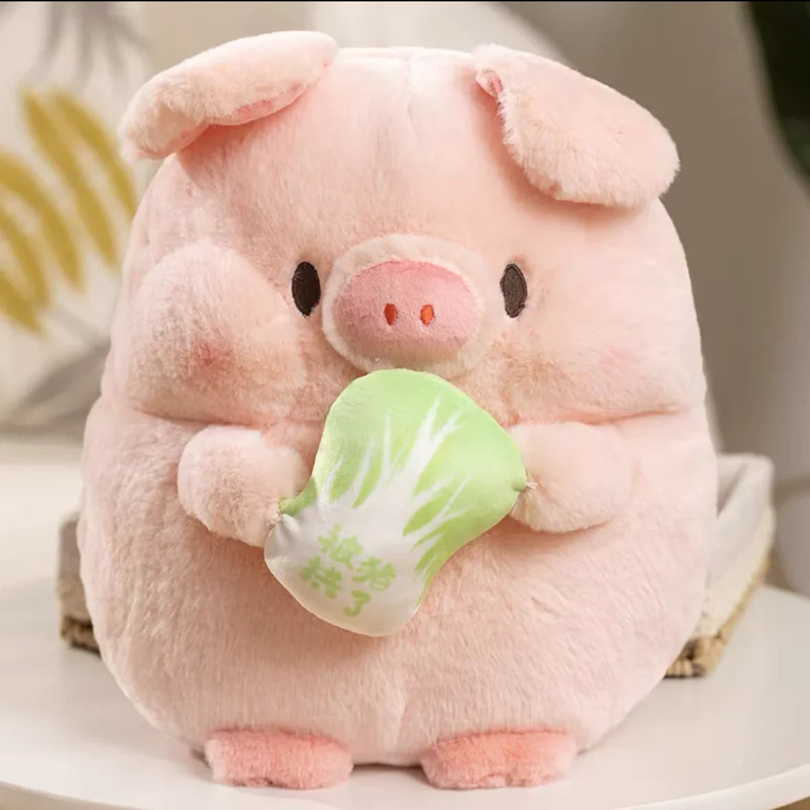 Fat Cute  Plushies holding Food Accessories - Stuffed Animals - Dog, Pig, Bunny