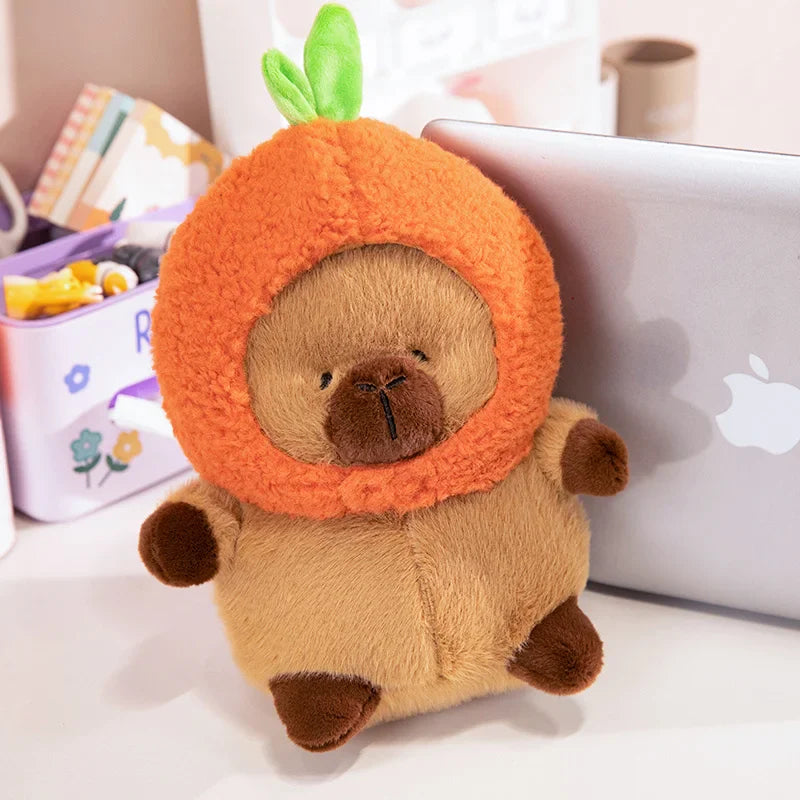 Ugly Cute Fat Capybara Plush - Orange Shrimp Dress Up