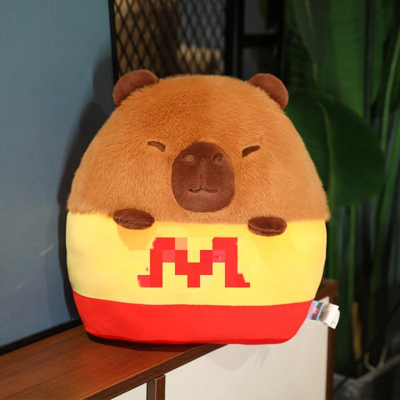 Hamburger Chips Capybara Plush - Cosplay Sushi Toy | Stuffed Animals & Plushies | Adorbs Plushies