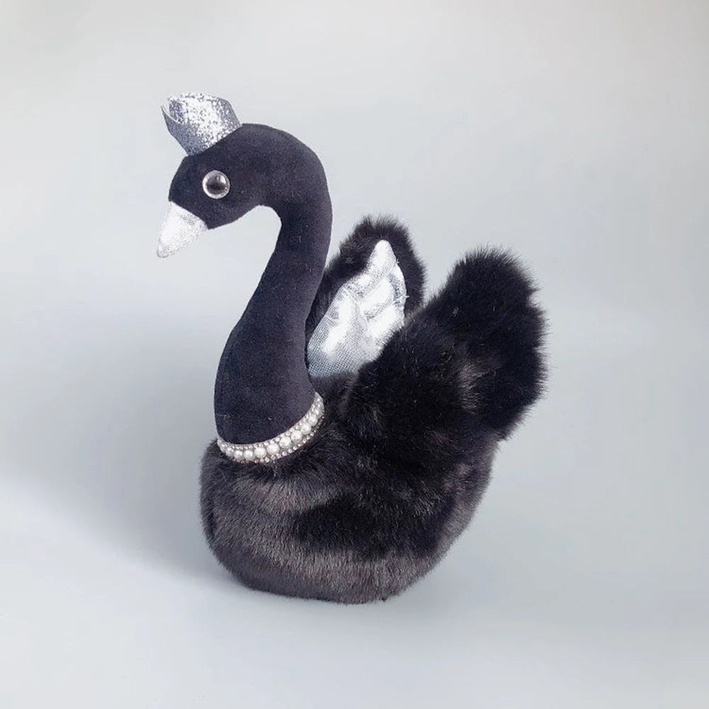 Black and White Swan Plush Toy | Cute Furry Simulation Doll | Adorbs Plushies