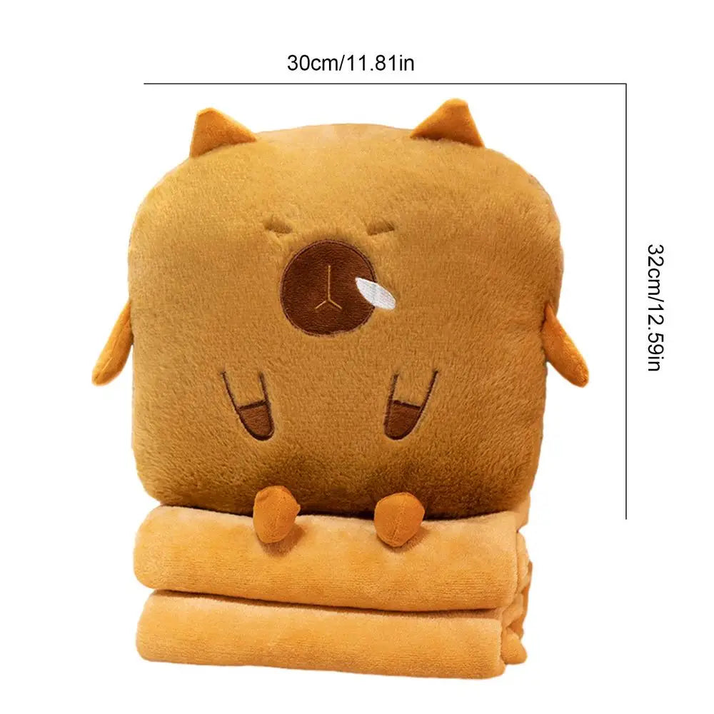 Cute Capybara Plush Pillow with Soft Throw Blanket | Adorbs Plushies