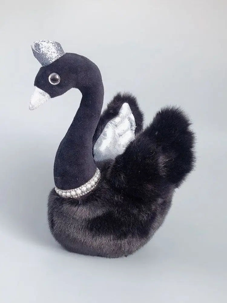 Black and White Swan Plush Toy | Cute Furry Simulation Doll | Adorbs Plushies