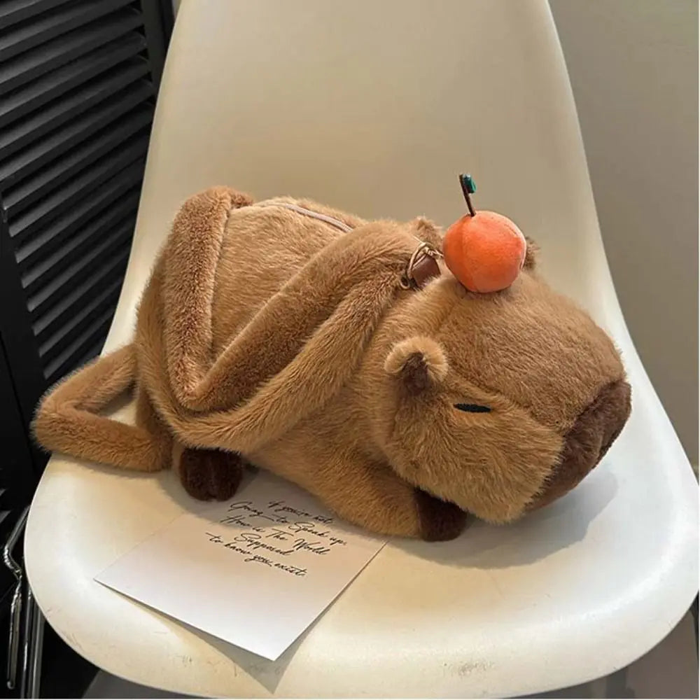 Capybara Plush Backpack - Cute Stuffed Animal Crossbody Bag | Adorbs Plushies
