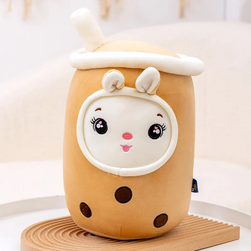 Boba Milk Tea Cartoon Plushie - Cute Strawberry Pillow | Stuffed Animals & Plushies | Adorbs Plushies