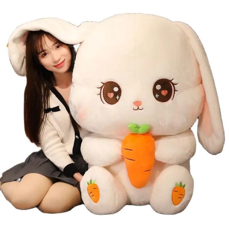 Carrot Rabbit Plush Toy - Large Stuffed Bunny Pillow | Stuffed Animals & Plushies | Adorbs Plushies