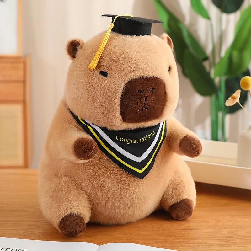 Cute Capybara Graduate Plushie with Bubble Tea | Adorbs Plushies