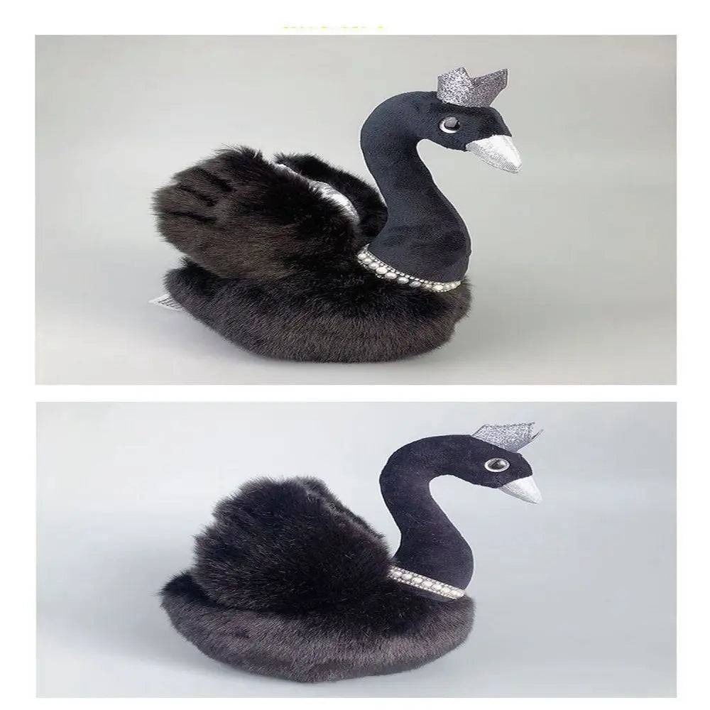 Black and White Swan Plush Toy | Cute Furry Simulation Doll | Adorbs Plushies