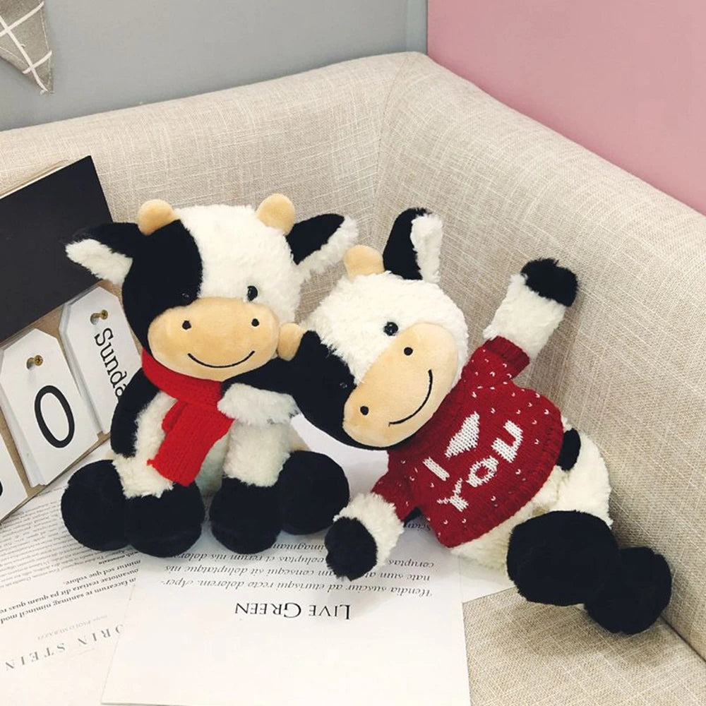 Soft Plushie Cow Toy | Stuffed Animal Milk Cattle Doll for Kids | Adorbs Plushies