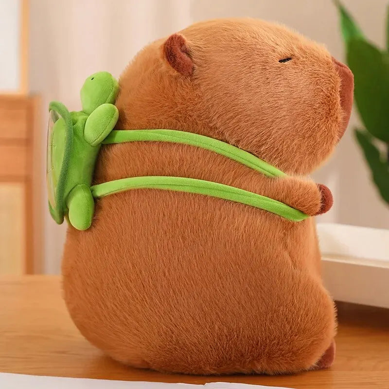 Capybara Plush Toy with Turtle Bag and Strawberry Head | Adorbs Plushies