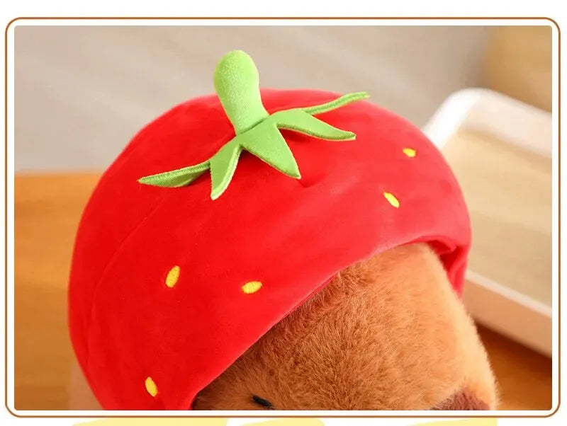 Capybara Plush Toy with Turtle Bag and Strawberry Head | Adorbs Plushies