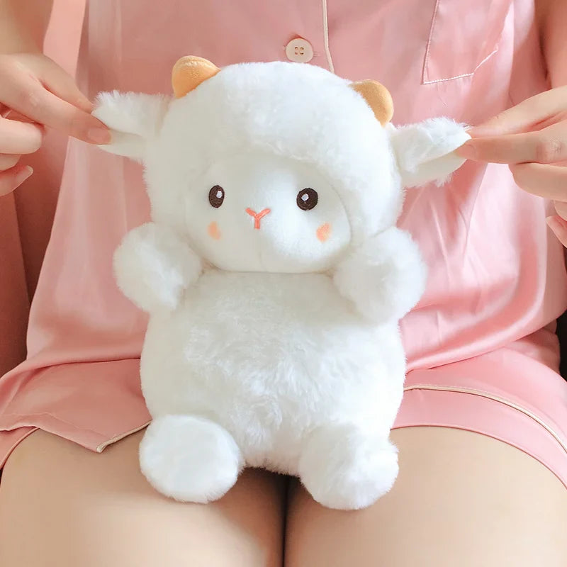 Fluffy Elephant & Lamb Plushies - Soft Baby Appease Doll