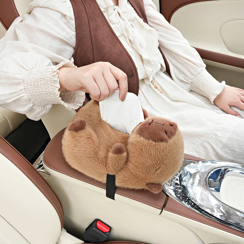 Capybara Plush Car Tissue Box Holder | Adorbs Plushies