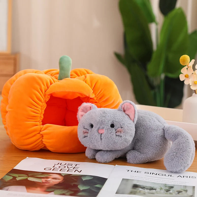 Grey Cat and White Dog Plush Toy - Creative Halloween Decor | Stuffed Animals & Plushies | Adorbs Plushies