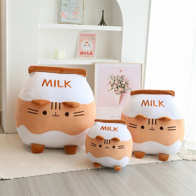 Cat Milk Bottle Plushie - Kitten Tail Juice Throw Pillow | Stuffed Animals & Plushies | Adorbs Plushies