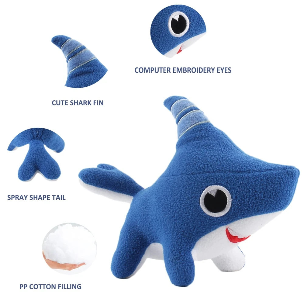 Blue Shark Dog Plush Toy | Ocean Animal Stuffed Teddy for Kids | Adorbs Plushies