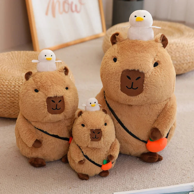 Fluffy Capybara Plush Toy with Fruit | Adorbs Plushies