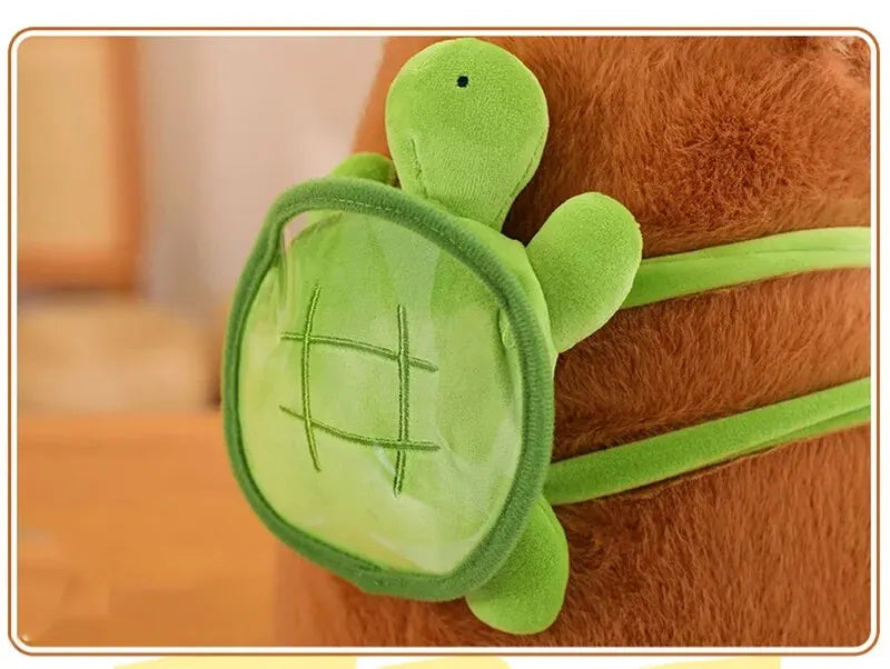 Capybara Plush Toy with Turtle Bag and Strawberry Head | Adorbs Plushies