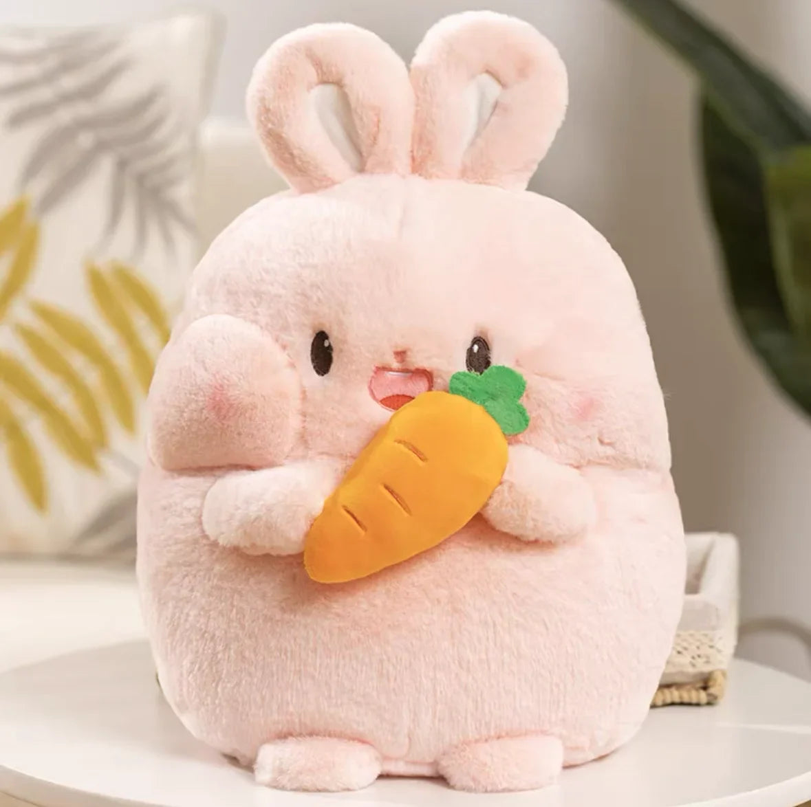 Fat Cute  Plushies holding Food Accessories - Stuffed Animals - Dog, Pig, Bunny