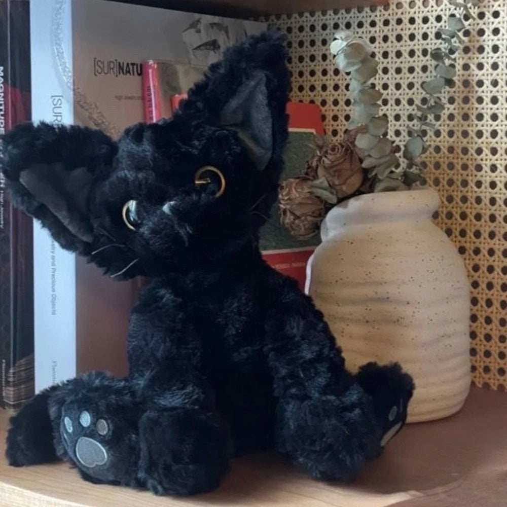 Black Cat Plushie with Big Eyes | Cute Stuffed Animal | Adorbs Plushies