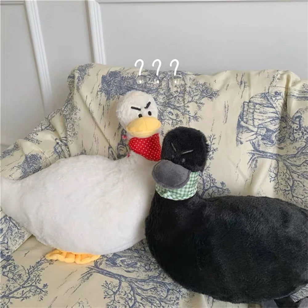 Black and White Duck Plush Toy | Cute Stuffed Animal for Kids | Adorbs Plushies