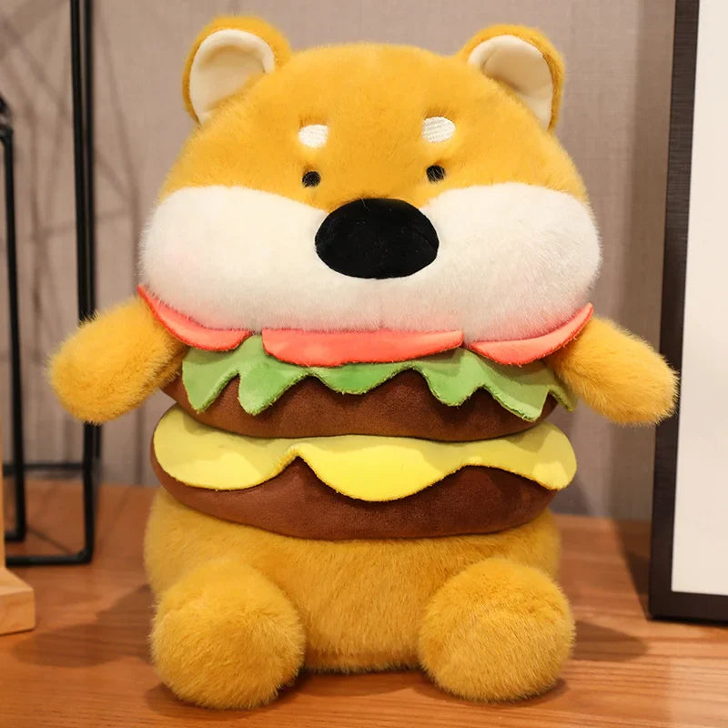 Hamburger Capybara & Food Plushie - Unique Cushion Toy