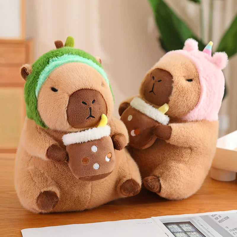 Cute Capybara Graduate Plushie with Bubble Tea | Adorbs Plushies