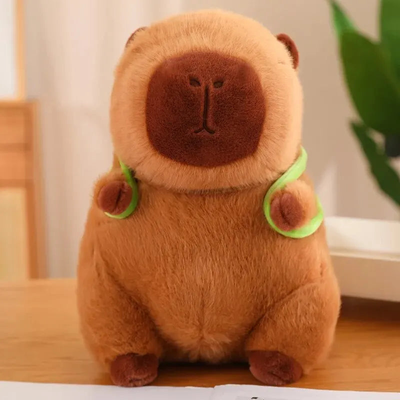 Capybara Plush Toy with Turtle Bag and Strawberry Head | Adorbs Plushies