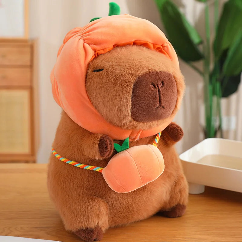 Costumed Capybara Plushie - Vegetable Hoodie Toy