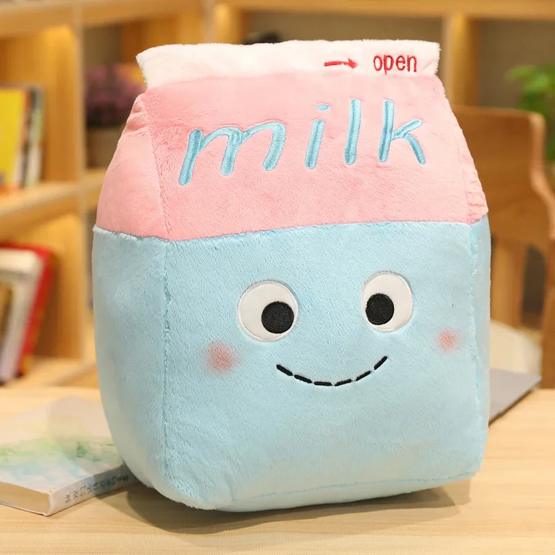 Milk Box & Food Plushies - Cute Throw Pillows for Kids