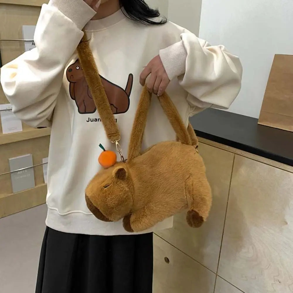 Capybara Plush Backpack - Cute Stuffed Animal Crossbody Bag | Adorbs Plushies