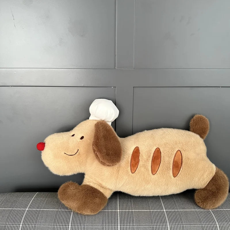 Puppy Dog Baguette Pillow - Chef Hat Plushie