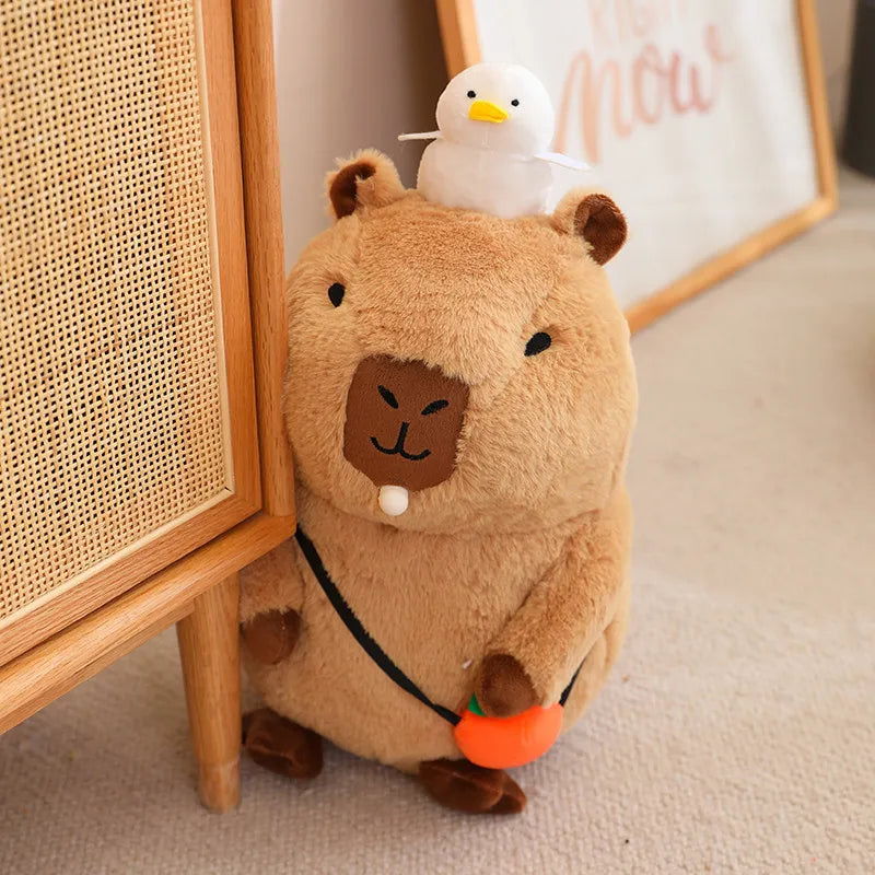 Fluffy Capybara Plush Toy with Fruit | Adorbs Plushies