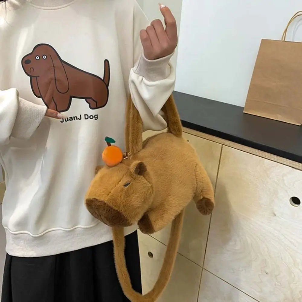 Capybara Plush Backpack - Cute Stuffed Animal Crossbody Bag | Adorbs Plushies