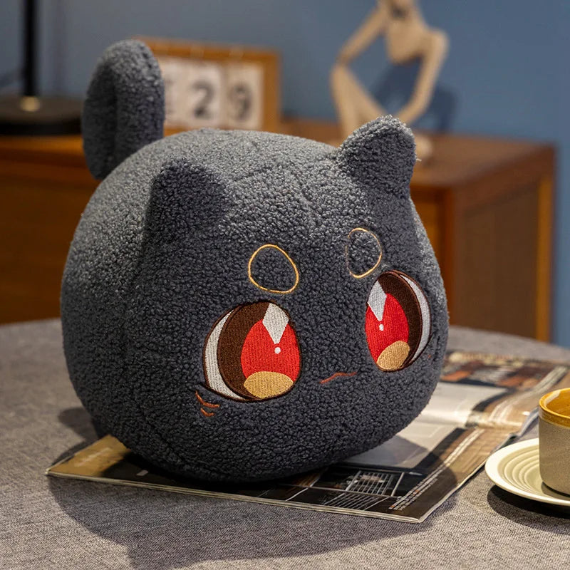 Ball Shape Black Cat Plush - Cartoon Game Hug Cushion