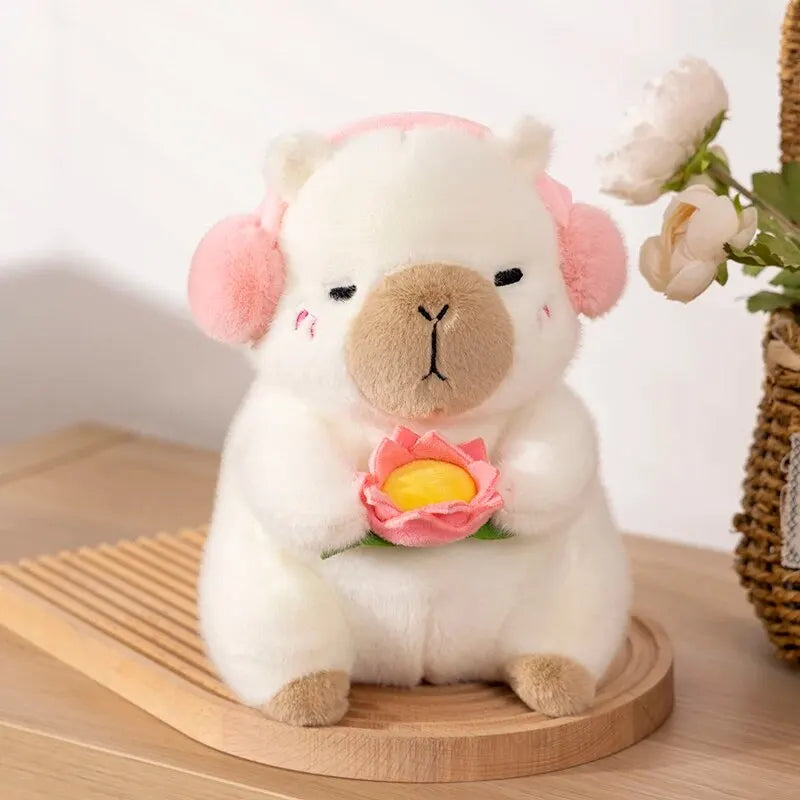 Headphone Capybara Plush Toy with Flower | Adorbs Plushies