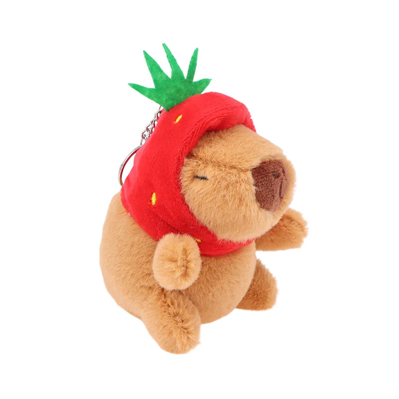 Strawberry head Capybara Stuffed Animal Keychain | Adorbs Plushies