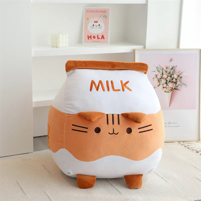 Cat Milk Bottle Plushie - Kitten Tail Juice Throw Pillow | Stuffed Animals & Plushies | Adorbs Plushies