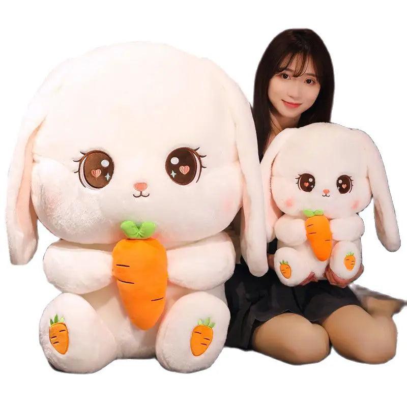 Carrot Rabbit Plush Toy - Large Stuffed Bunny Pillow | Stuffed Animals & Plushies | Adorbs Plushies