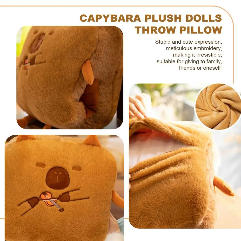 Cute Capybara Plush Pillow with Soft Throw Blanket | Adorbs Plushies