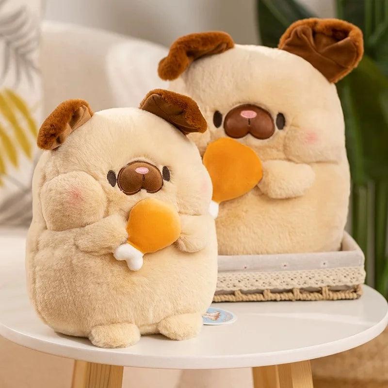 Fat Dog with Chicken Leg Plush - Fun Kids' Throw Pillow | Stuffed Animals & Plushies | Adorbs Plushies